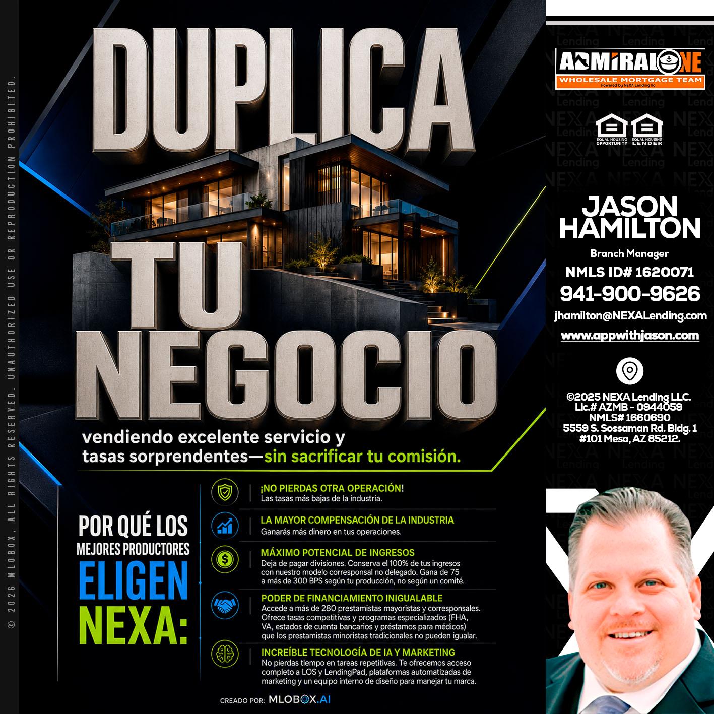 DUPLICA TU NEGOCIO - Jason Hamilton -Branch Manager