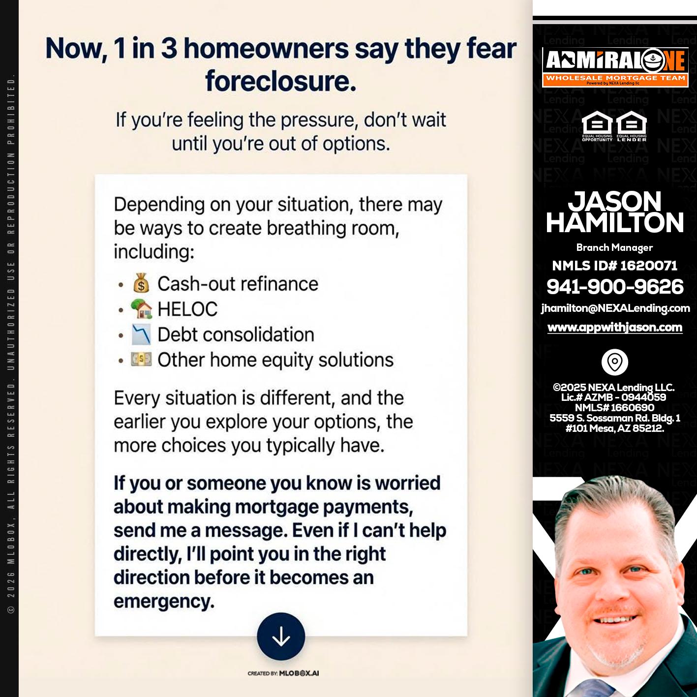 NOW, 1 IN 3 - Jason Hamilton -Branch Manager