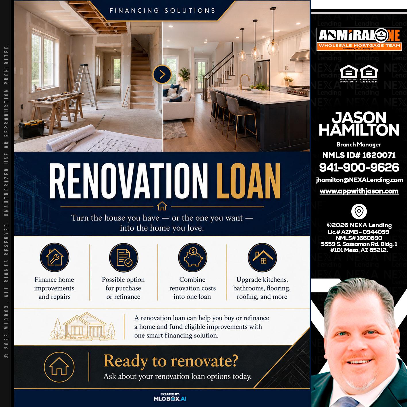 RENOVATION LOAN - Jason Hamilton -Branch Manager