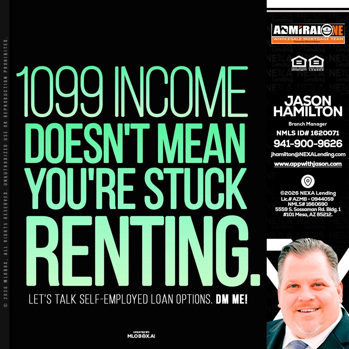 1099 income - Jason Hamilton -Branch Manager