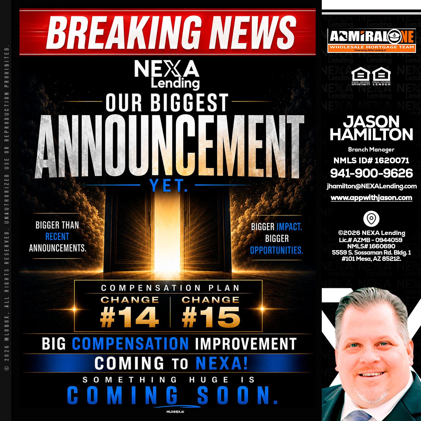 BREAKING NEWS - Jason Hamilton -Branch Manager