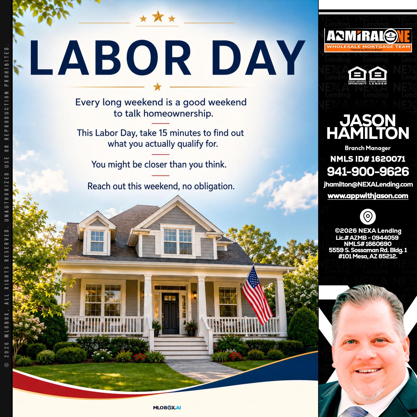LABOR DAY - Jason Hamilton -Branch Manager