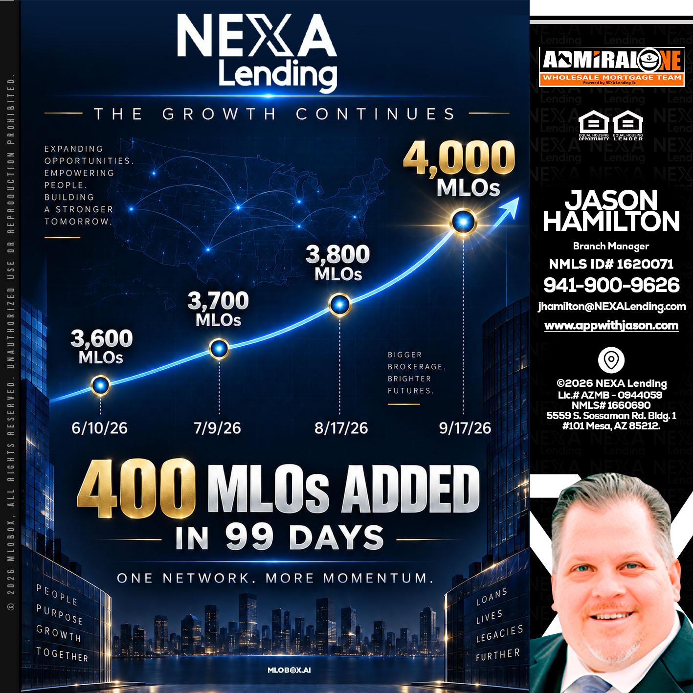 NEXA Lending 4000 MLOs - Jason Hamilton -Branch Manager
