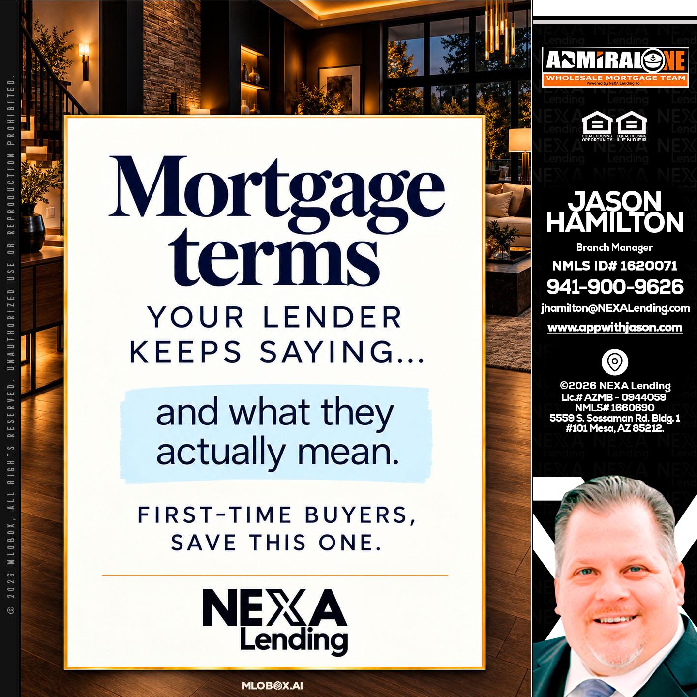 mortgage terms - Jason Hamilton -Branch Manager