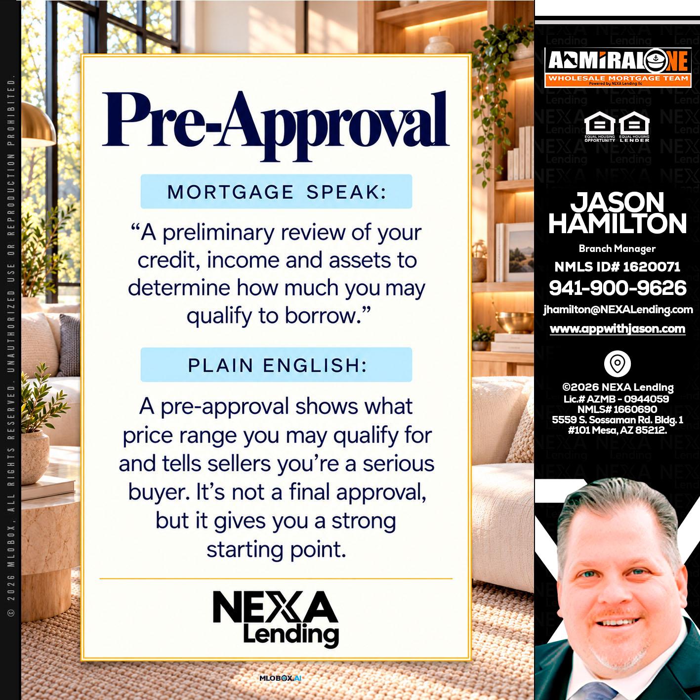 PREAPROVAL - Jason Hamilton -Branch Manager
